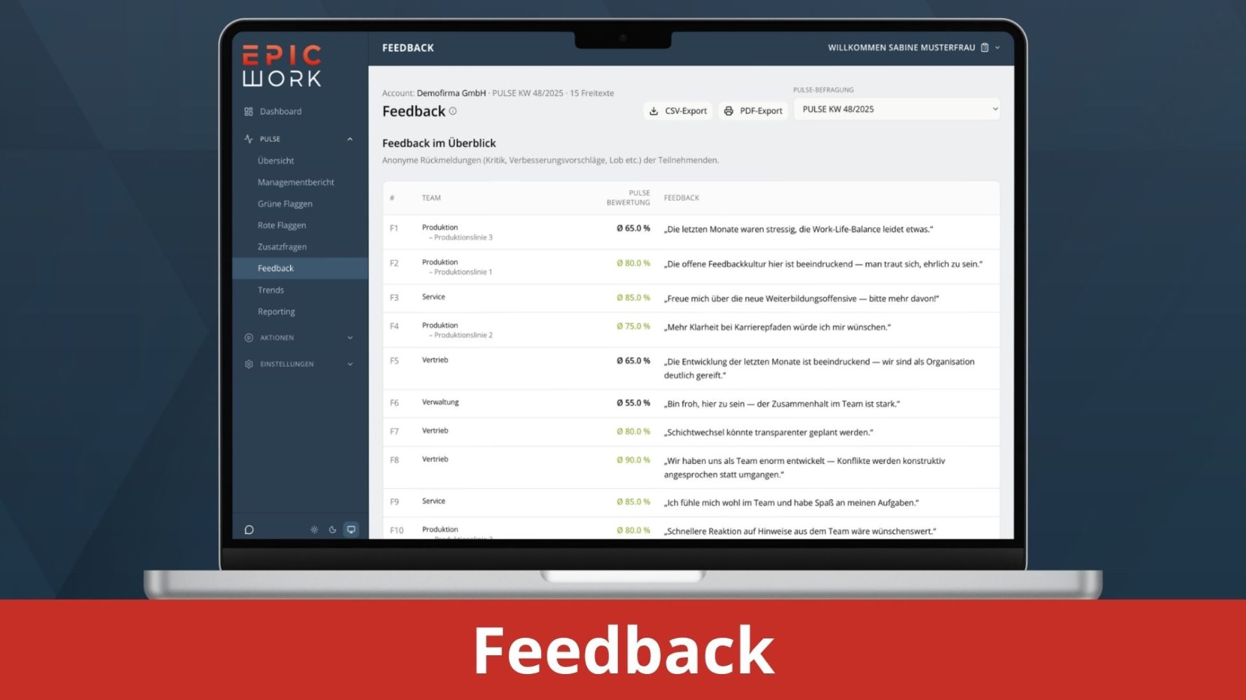 pulse backend feedback